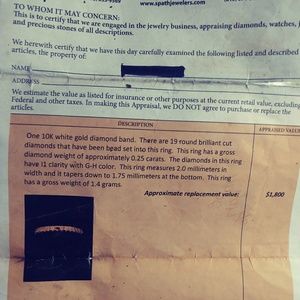 10kt white gold diamond band size 5